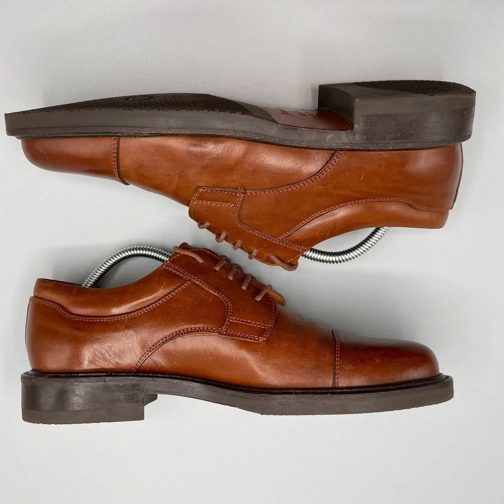Johnston & Murphy Passport Brown Oxfords Shoes 20-1500 Mens 9 M Made in Italy